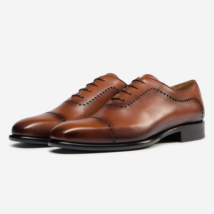StrideUp Atrani Dark Tan Men's Oxford Shoes