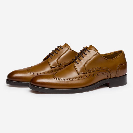 StrideUp Baldini Tan Men's Derby Shoes