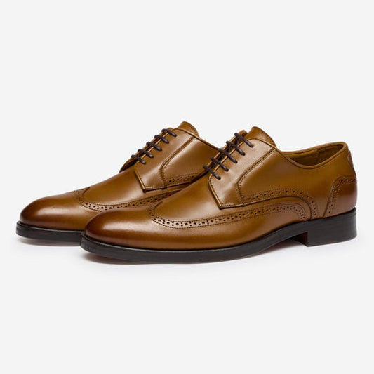 StrideUp Baldini Tan Men's Derby Shoes