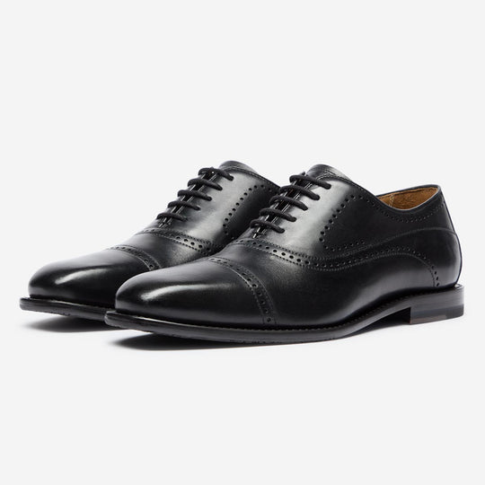StrideUp Banbury Black Men's Oxford Shoes