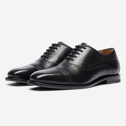 StrideUp Banbury Black Men's Oxford Shoes