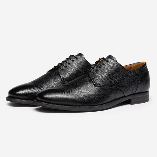 StrideUp Campobello Black Men's Derby Shoes