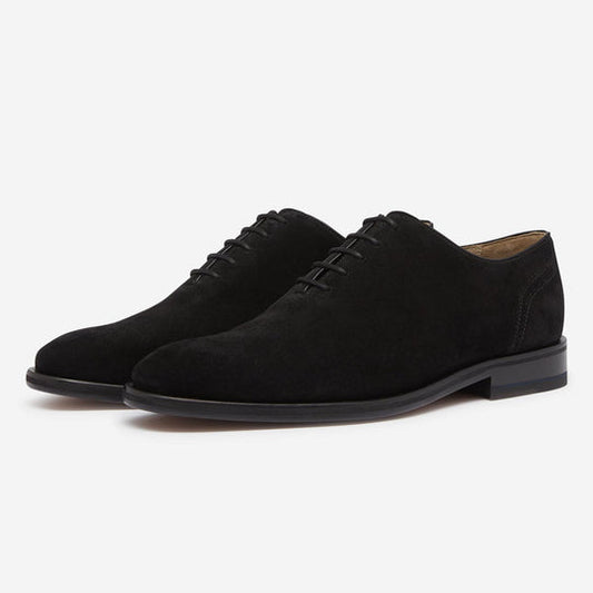 StrideUp Cropwell Black Suede Men's Oxford Shoes