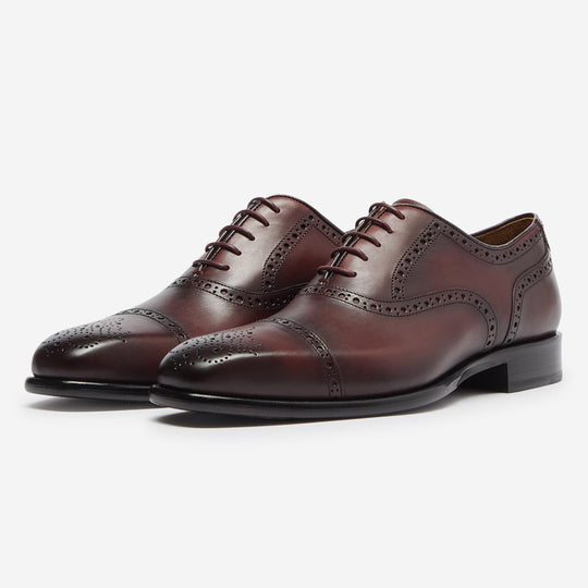 StrideUp Falerna Burgundy Men's Oxford Shoes