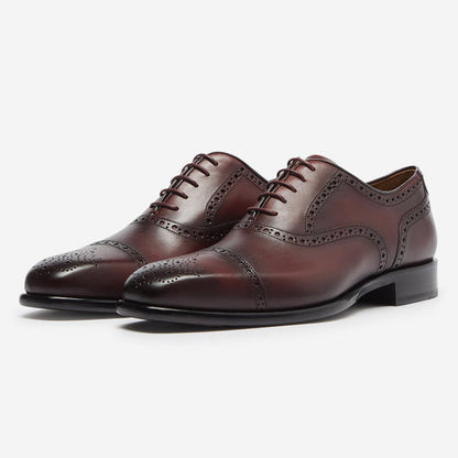 StrideUp Falerna Burgundy Men's Oxford Shoes
