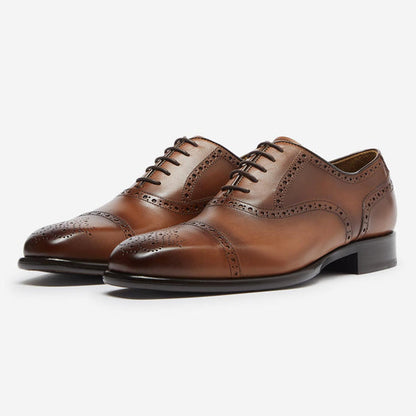 StrideUp Falerna Dark Tan Men's Oxford Shoes