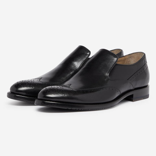 StrideUp Furbogh Black Men's Slip-on Shoes