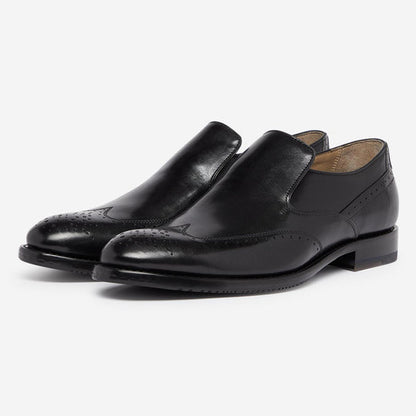 StrideUp Furbogh Black Men's Slip-on Shoes