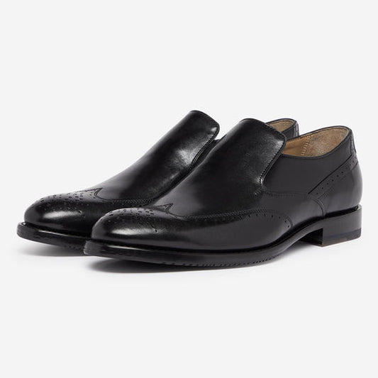StrideUp Furbogh Black Men's Slip-on Shoes
