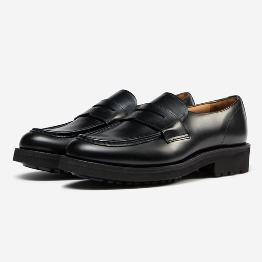 StrideUp Hitcham Black Men's Slip-on Shoes