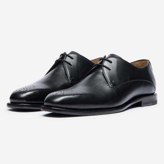 StrideUp Joel Black Men's Derby Shoes