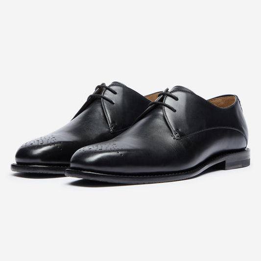 StrideUp Joel Black Men's Derby Shoes