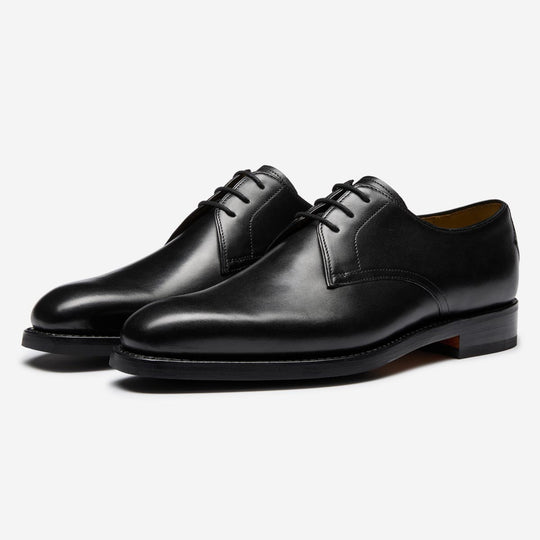 StrideUp Melford Black Men's Derby Shoes