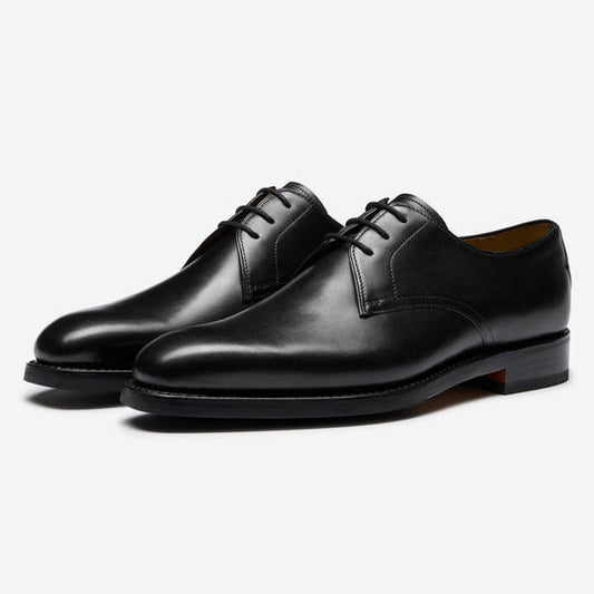 StrideUp Melford Black Men's Derby Shoes