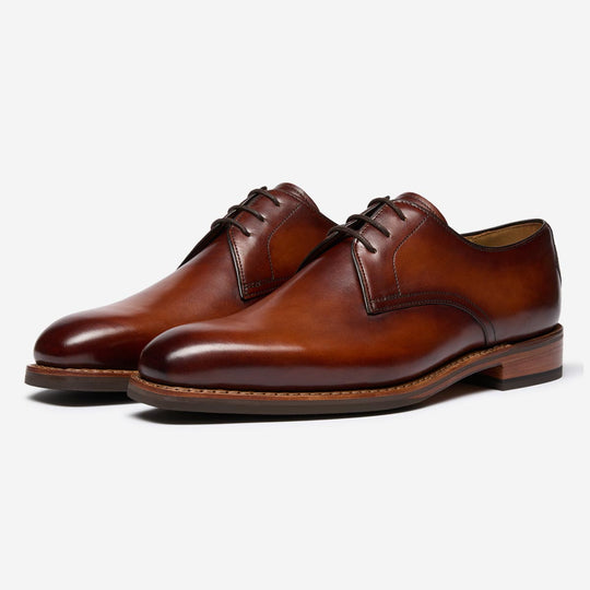 StrideUp Melford Dark Tan Men's Derby Shoes