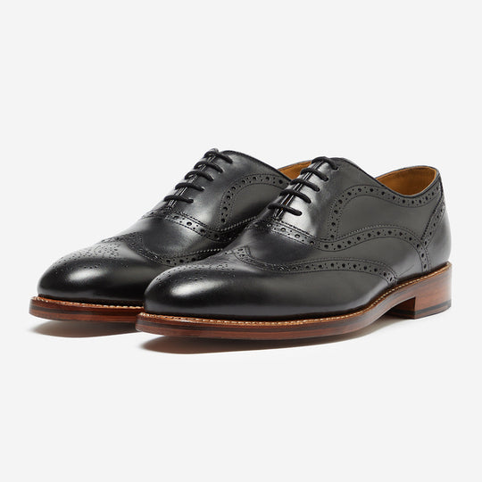 StrideUp Aldeburgh Black Men's Oxford Shoes