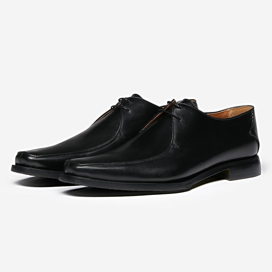 StrideUp Napoli Black Men's Derby Shoes