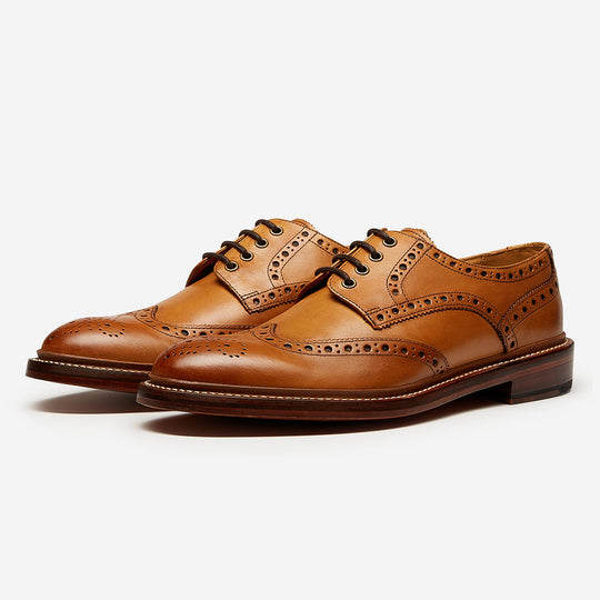 StrideUp Saunders Tan Men's Derby Shoes